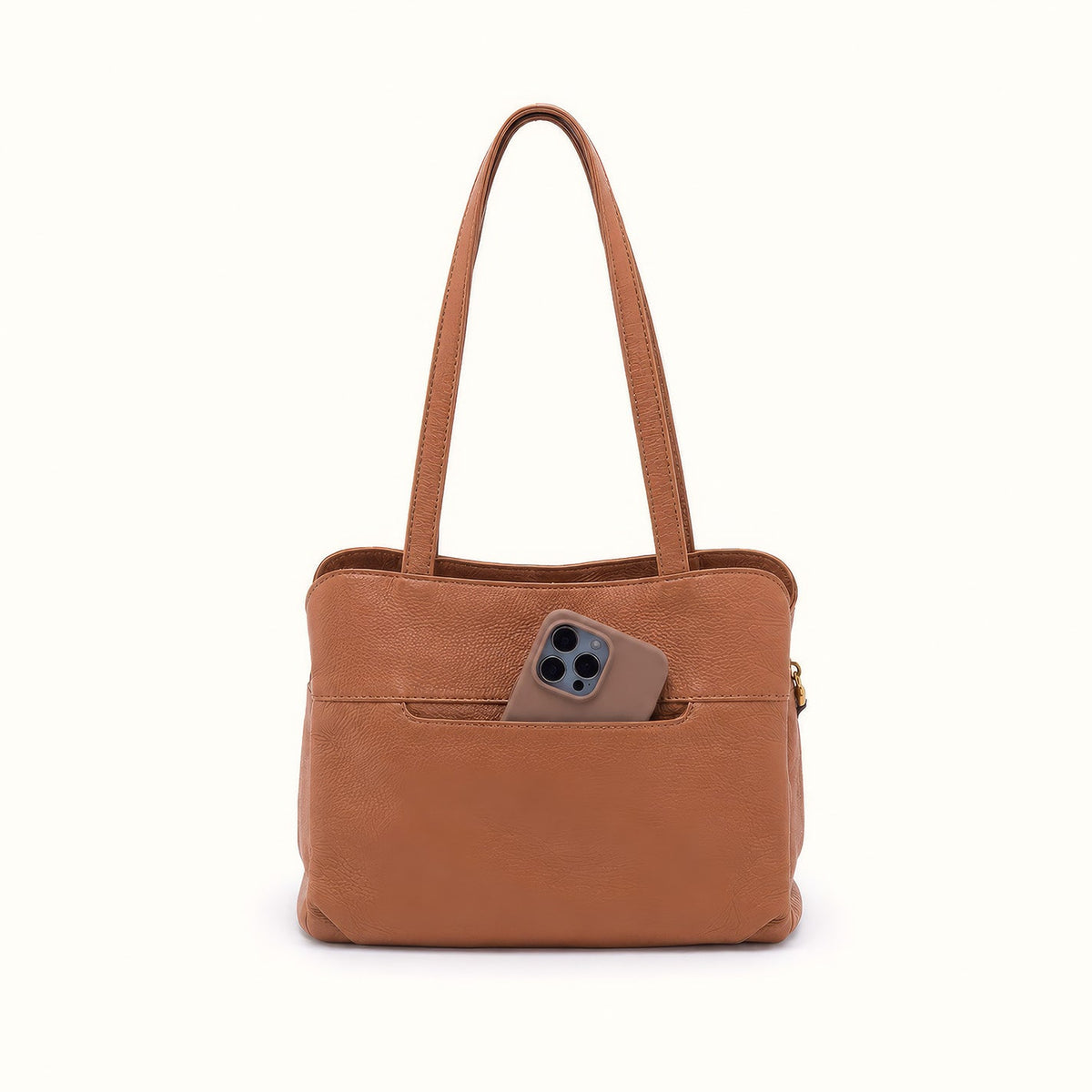 Starr Tote In Pebbled Leather - Timber Brown