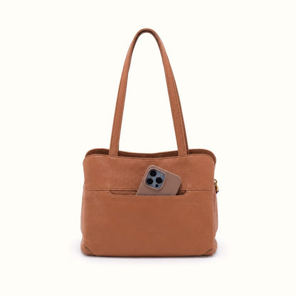 Starr Tote In Pebbled Leather - Timber Brown