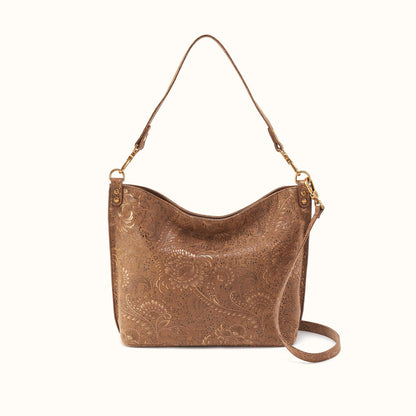 Pier Shoulder Bag In Printed Leather - Mink Folklore