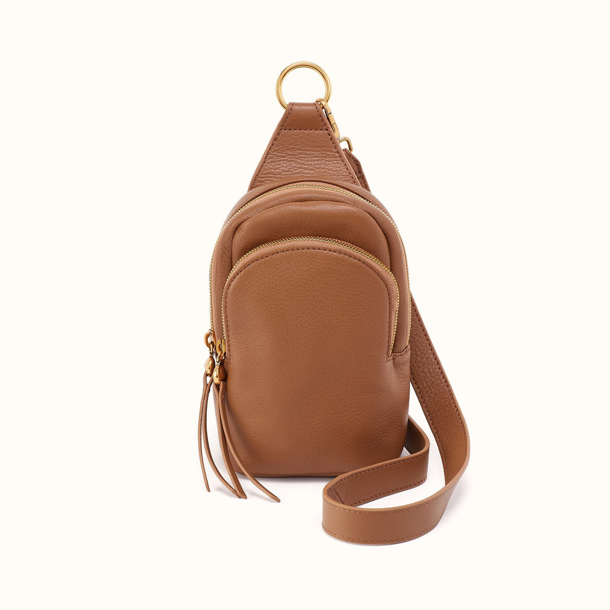 Fern Small Sling In Pebbled Leather - Timber Brown