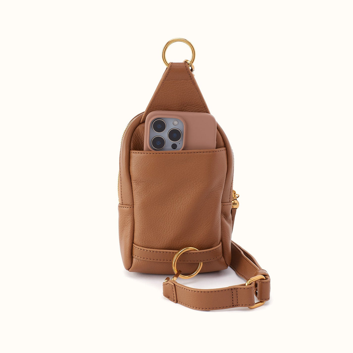 Fern Small Sling In Pebbled Leather - Timber Brown
