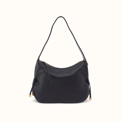 Kori Hobo Shoulder In Pebbled Leather - Black