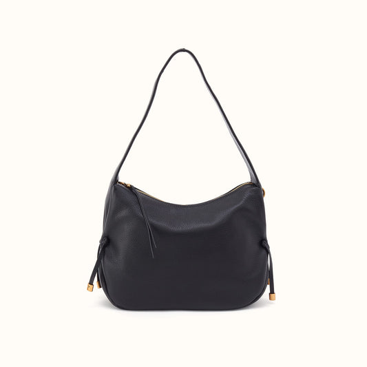 Kori Hobo Shoulder In Pebbled Leather - Black