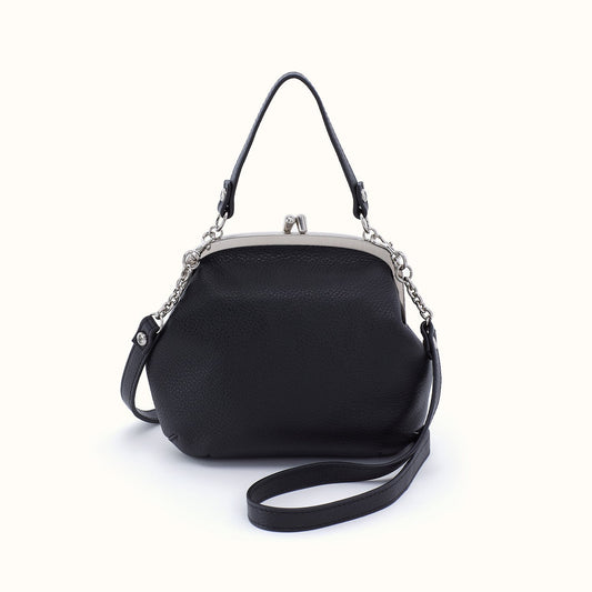 Alba Frame Crossbody In Pebbled Leather - Black