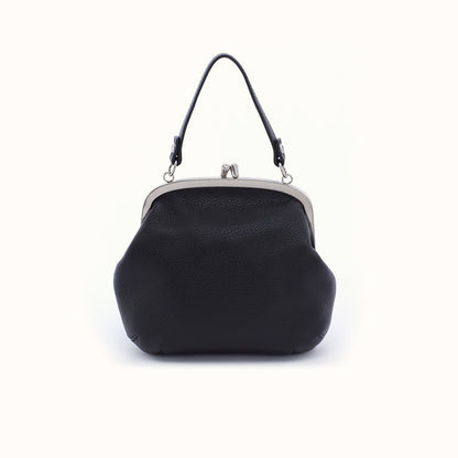 Alba Frame Crossbody In Pebbled Leather - Black