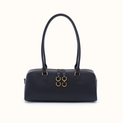 Sadie Satchel In Pebbled Leather - Black