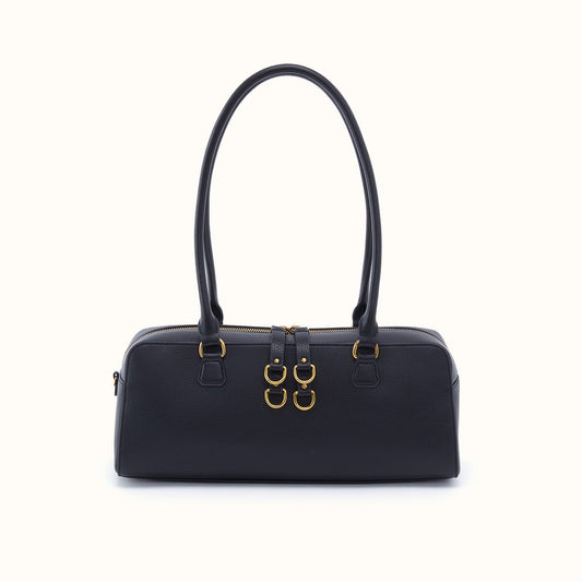 Sadie Satchel In Pebbled Leather - Black
