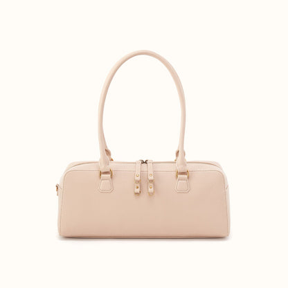 Sadie Satchel in Pebbled Leather - Stonewash
