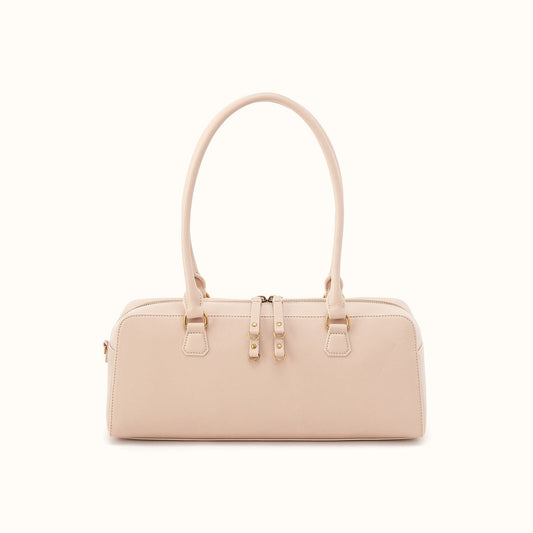 Sadie Satchel in Pebbled Leather - Stonewash