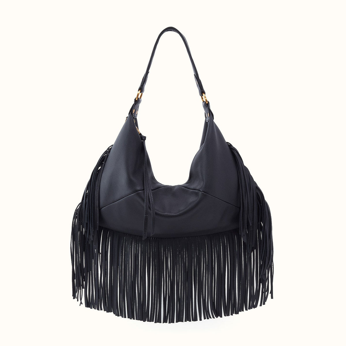 Paloma Hobo In Pebbled Leather - Black