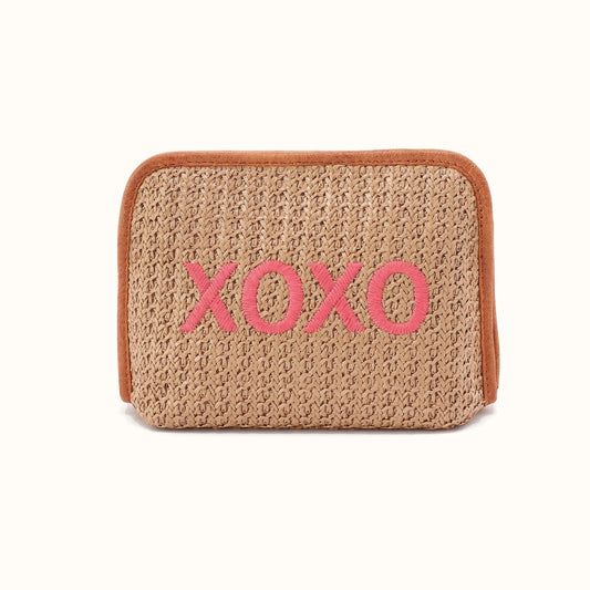 Beauty Cosmetic Pouch In Woven Straw - Meadow Woven Straw