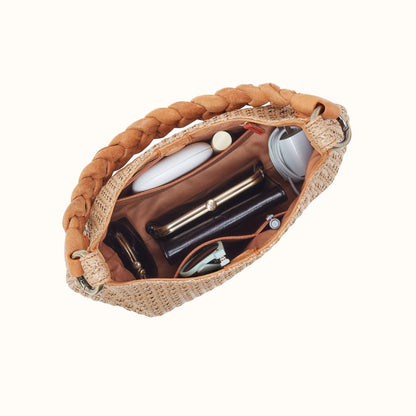 Madison Shoulder Bag In Woven Straw - Meadow Woven Straw