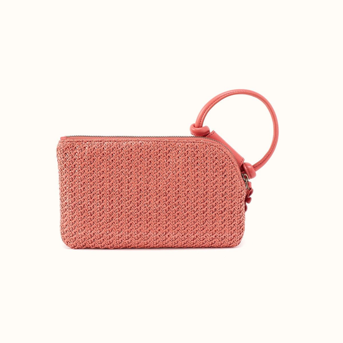 Sable Wristlet In Woven Straw - Wild Rose Woven Straw