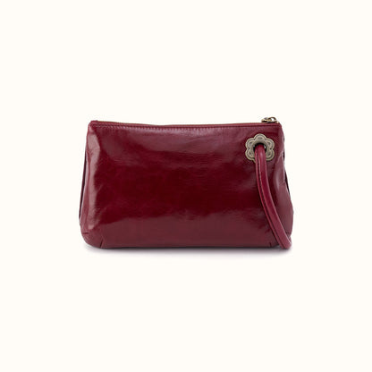 Daisy Daze Large Wristlet in Suede Leather - Prairie Garnet
