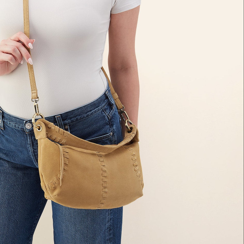 Opal Mini Shoulder In Suede Leather - Twilight Fern