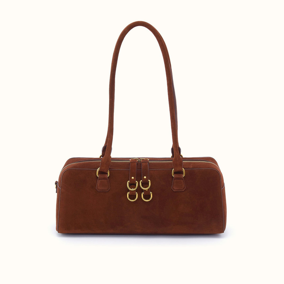 Sadie Satchel In Suede Leather - Chocolate