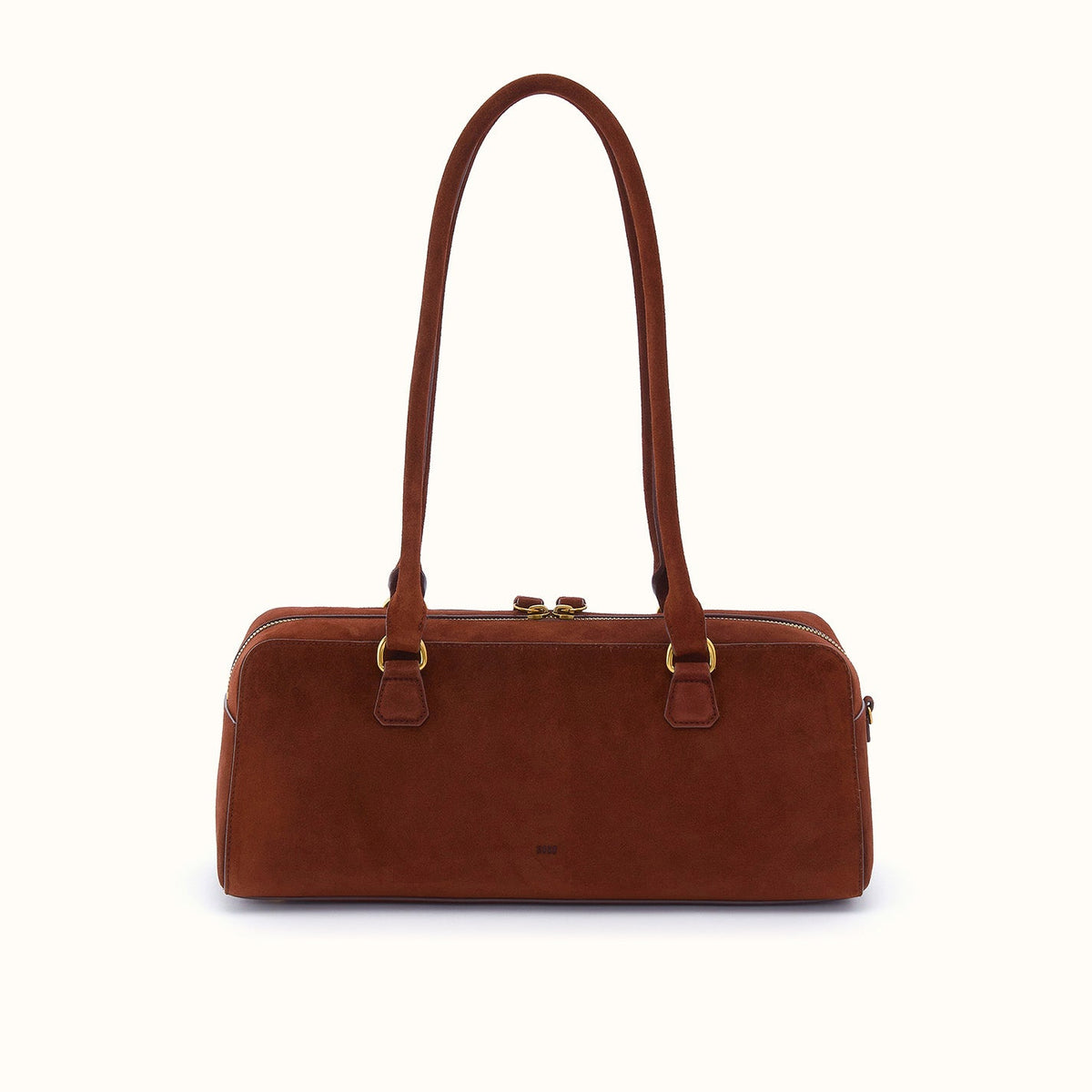 Sadie Satchel In Suede Leather - Chocolate