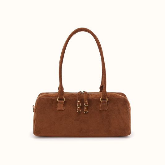 Sadie Satchel in Suede Leather - Truffle