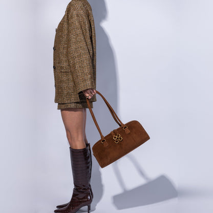 Sadie Satchel in Suede Leather - Truffle