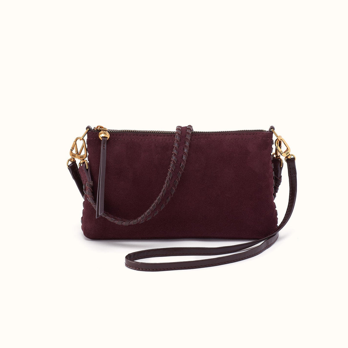 Darcy Crossbody In Suede Leather - Dark Cherry
