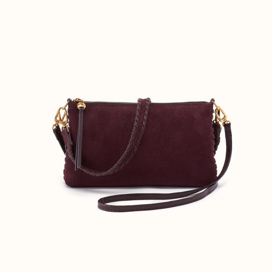 Darcy Crossbody In Suede Leather - Dark Cherry