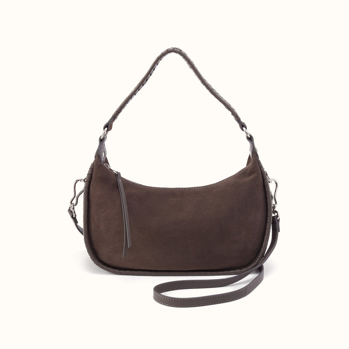 Mia Crescent Hobo In Suede Leather - Hearthstone