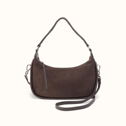 Mia Crescent Hobo In Suede Leather - Hearthstone