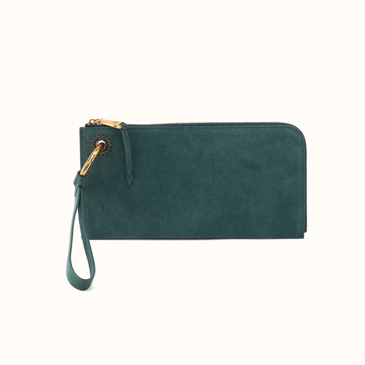 Jett Wristlet In Suede Leather - Pine Needle