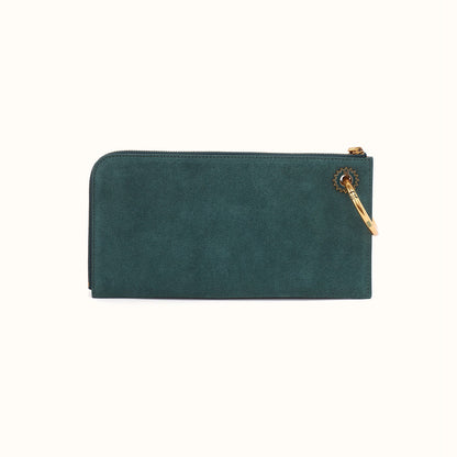 Jett Wristlet In Suede Leather - Pine Needle