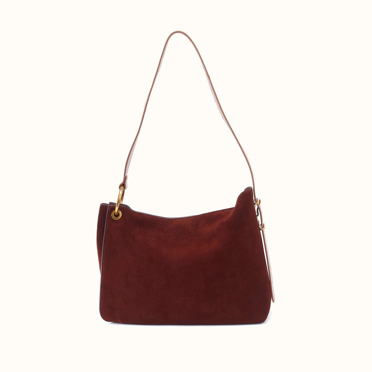 Rayna Shoulder Bag In Suede Leather - Chocolate
