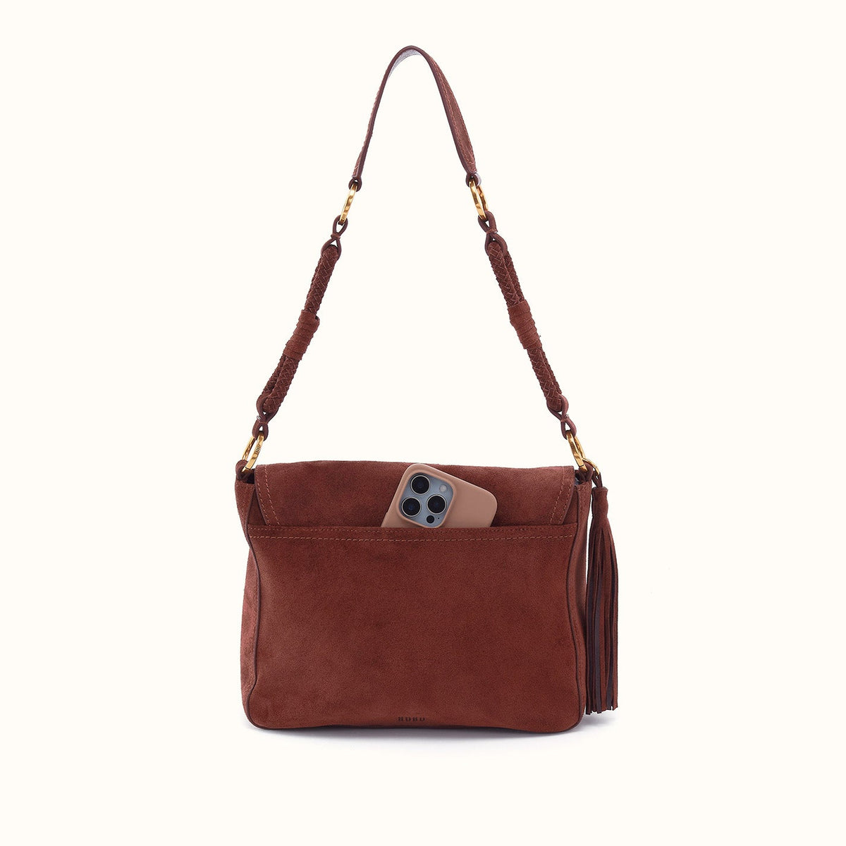 Rogue Shoulder In Suede Leather - Chocolate