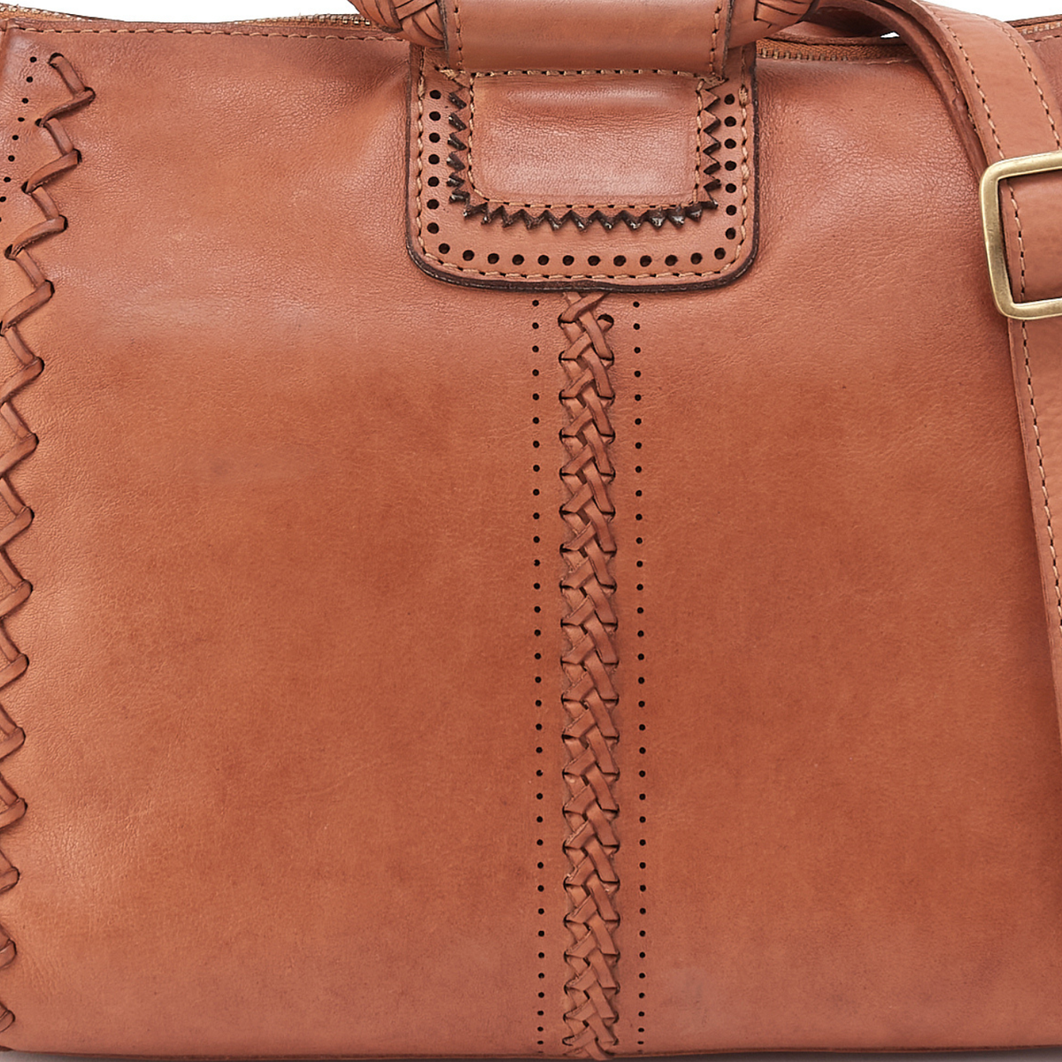 Sheila Medium Satchel in Washed Leather - Harvest Wheat