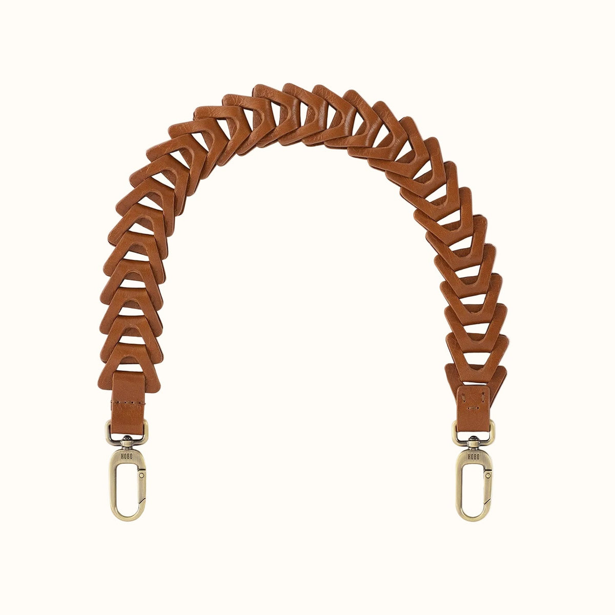 Petty Leather Link Strap In Polished Leather - Truffle