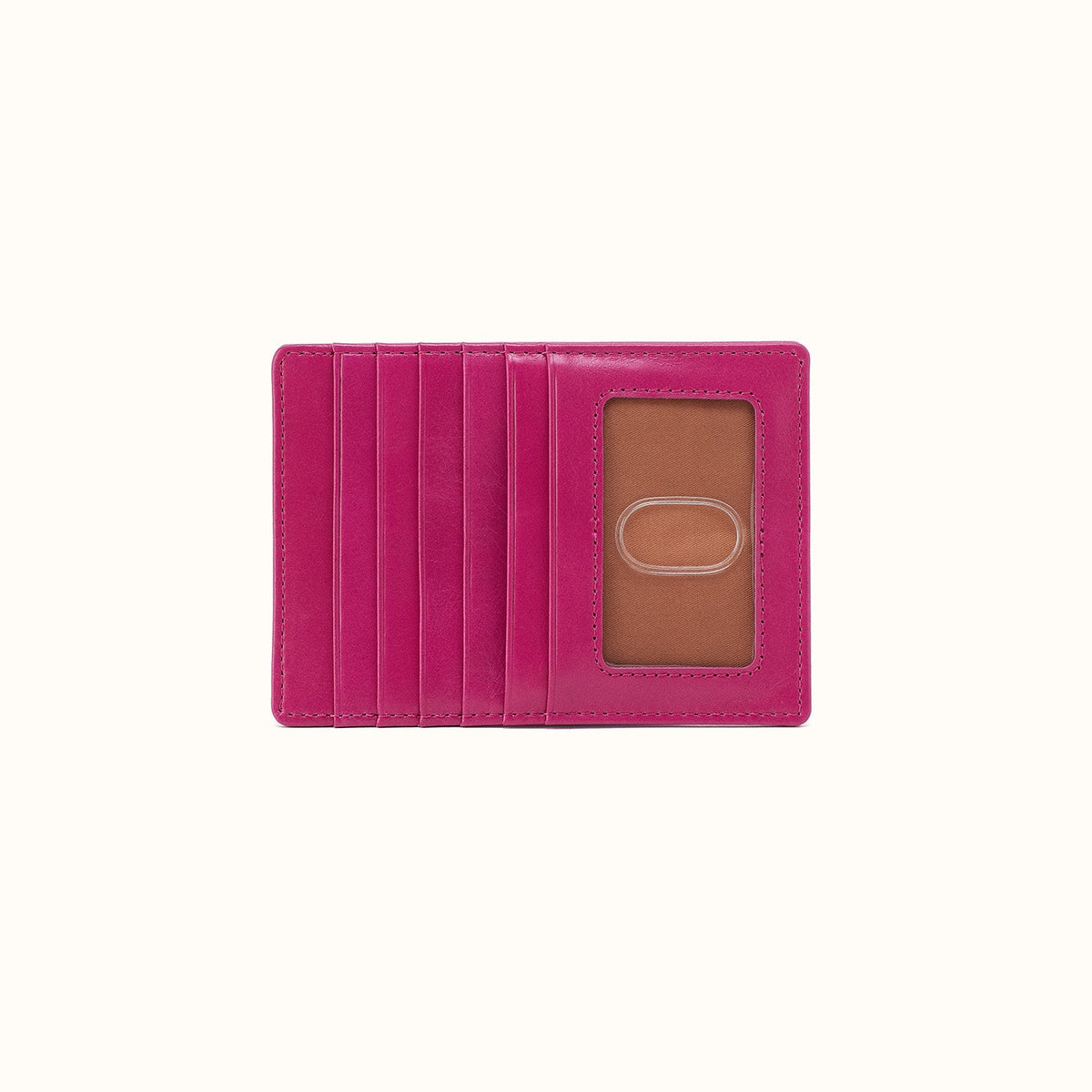 Euro Slide Card Case in Polished Leather - Cactus Flower