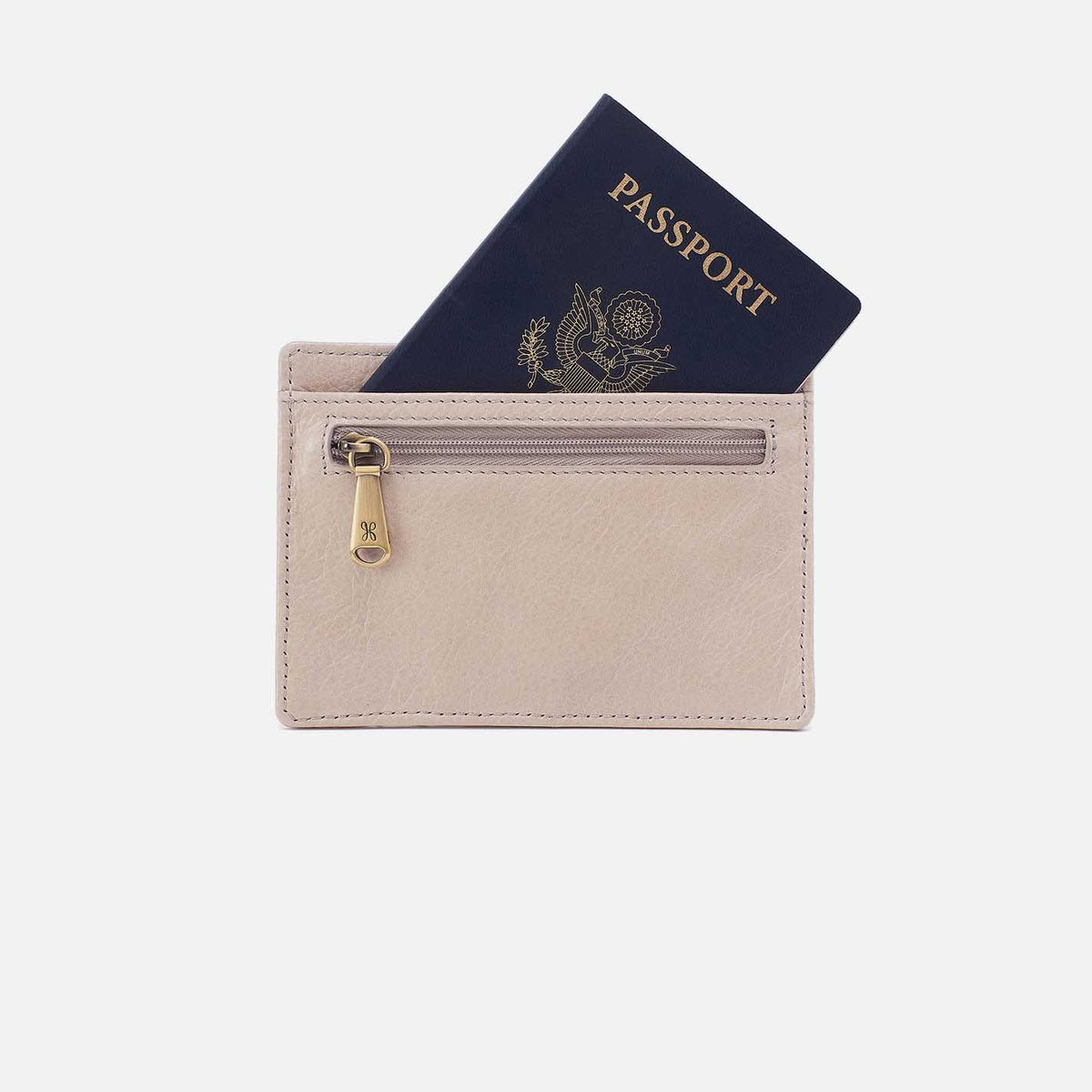 Euro Slide Card Case in Gloss Leather - Stone Gloss