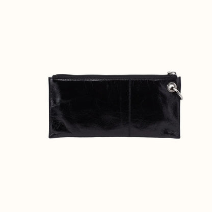 Vida Wristlet in Polished Leather - Black