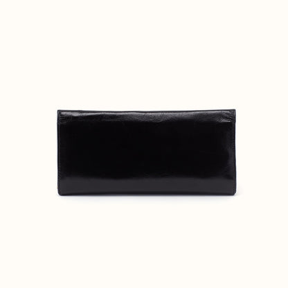 Rachel Continental Wallet In Polished Leather - Black
