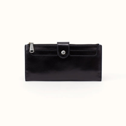 Dunn Continental Wallet In Polished Leather - Black