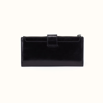 Dunn Continental Wallet In Polished Leather - Black