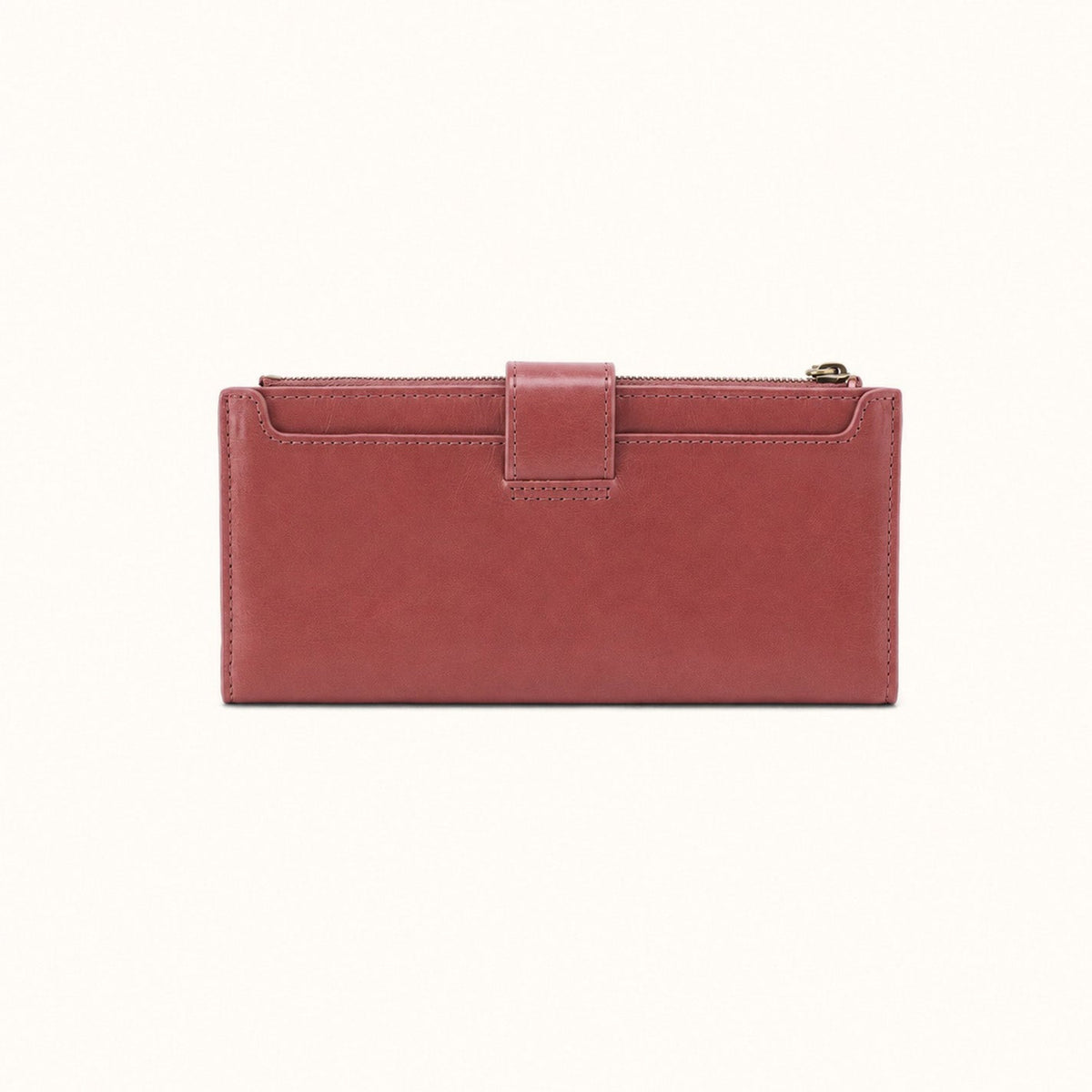 Dunn Continental Wallet In Polished Leather - Rosewood