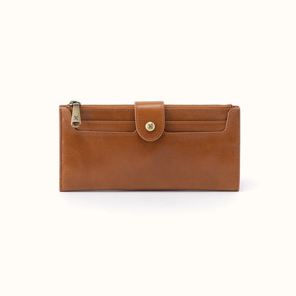 Dunn Continental Wallet In Polished Leather - Truffle