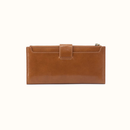 Dunn Continental Wallet In Polished Leather - Truffle