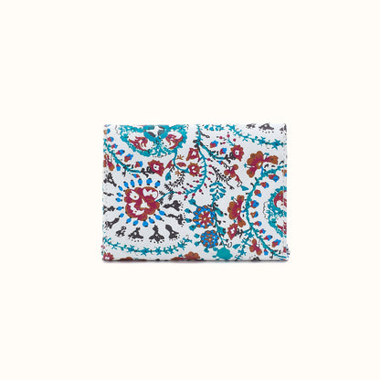 Robin Compact Wallet in Printed Leather - Batik Blooms