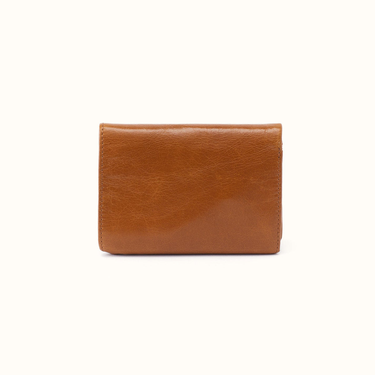 Robin Compact Wallet in Polished Leather - Truffle