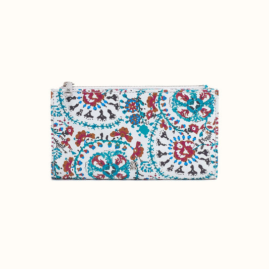Jill Large Bifold Wallet in Printed Leather - Batik Blooms
