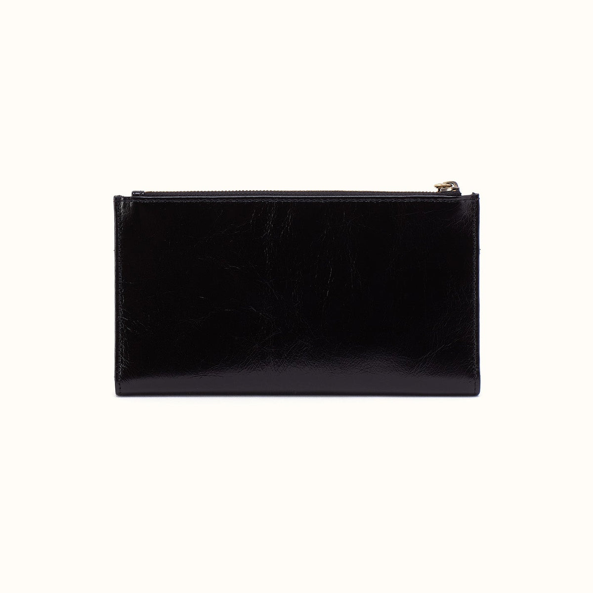 Jill Large Bifold Wallet In Polished Leather - Black