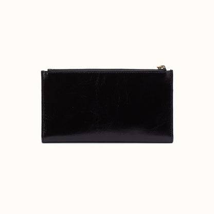 Jill Large Bifold Wallet In Polished Leather - Black