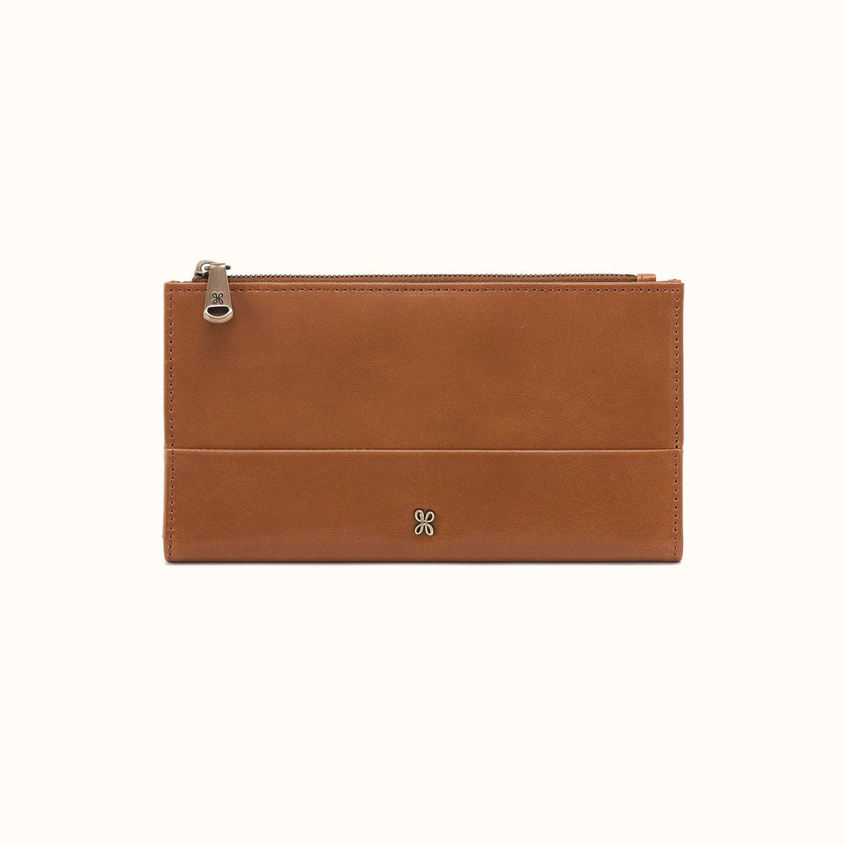 Jill Large Bifold Wallet In Polished Leather - Truffle