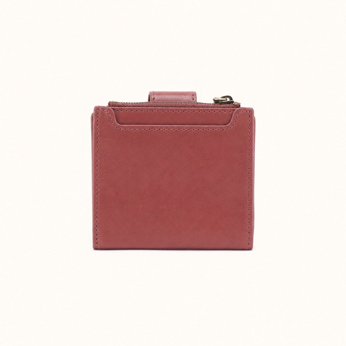 Dunn Mini Wallet In Polished Leather - Rosewood