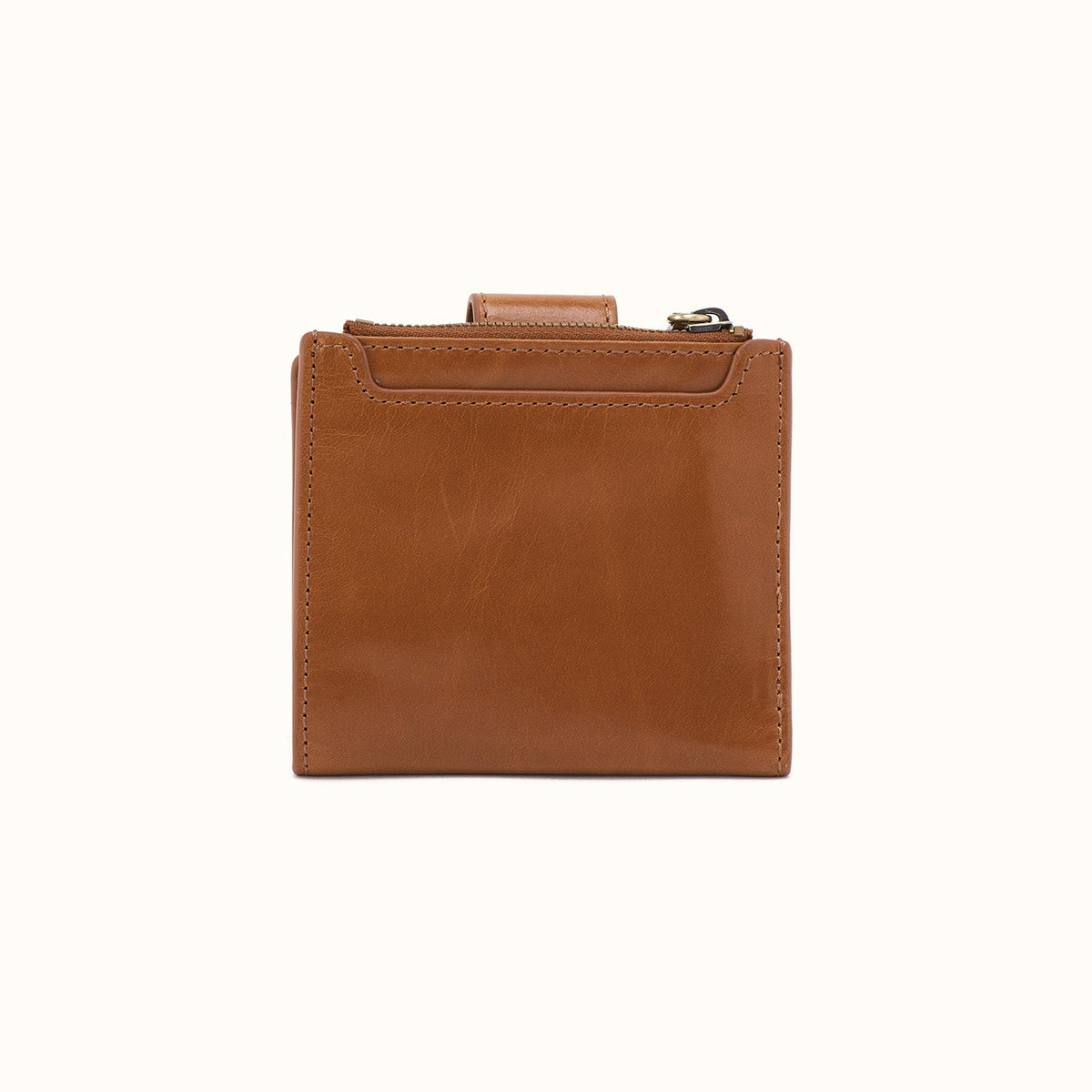 Dunn Mini Wallet In Polished Leather - Truffle